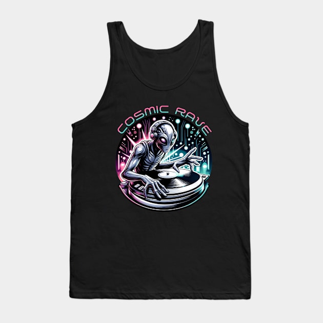 Alien DJ Cosmic Beats Tank Top by Ingridpd